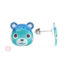 Load image into Gallery viewer, Animal Crossing Blue Bear Stud Earrings