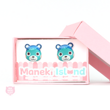 Load image into Gallery viewer, Animal Crossing Blue Bear Stud Earrings