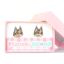Load image into Gallery viewer, Animal Crossing Kitty Stud Earrings