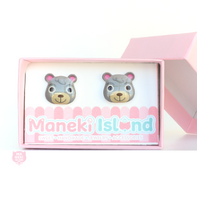 Load image into Gallery viewer, Animal Crossing Olive Stud Earrings