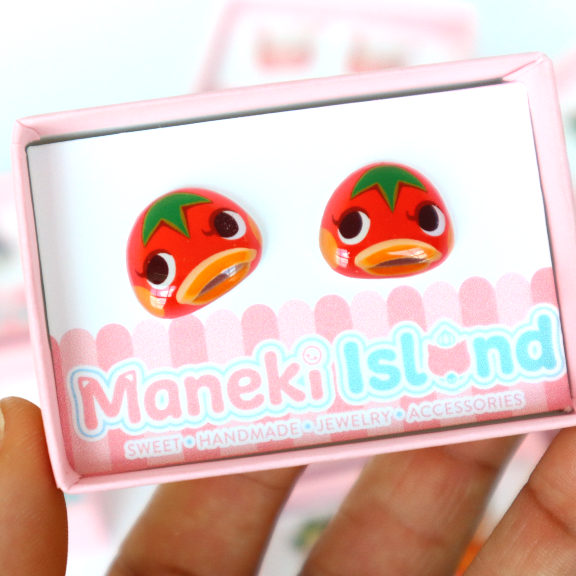 Animal Crossing Ketchup Stud Earrings