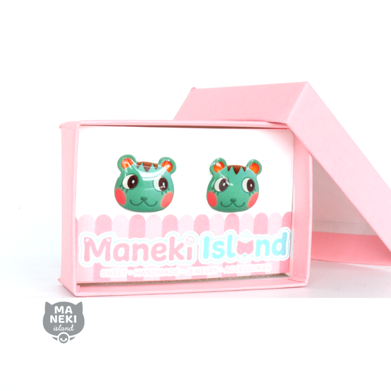 Animal Crossing Mint Stud Earrings