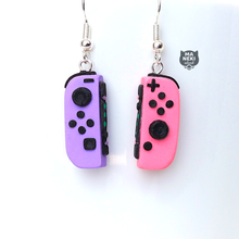 Load image into Gallery viewer, Pink &amp; Purple Nintendo Switch Joycon Earrings

