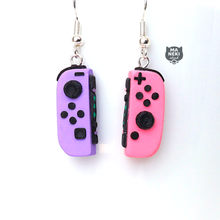 Load image into Gallery viewer, Pink &amp; Purple Nintendo Switch Joycon Earrings
